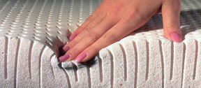 detail van een latex matras